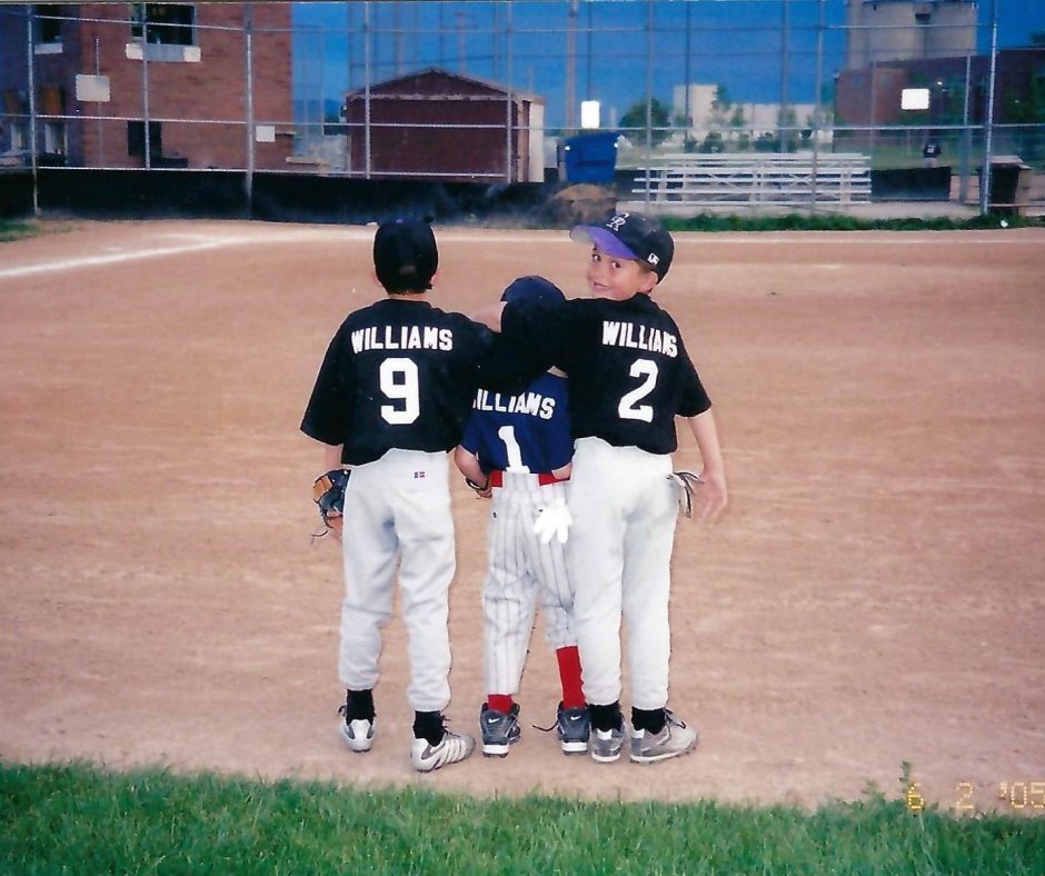 Williams boys playing baseball